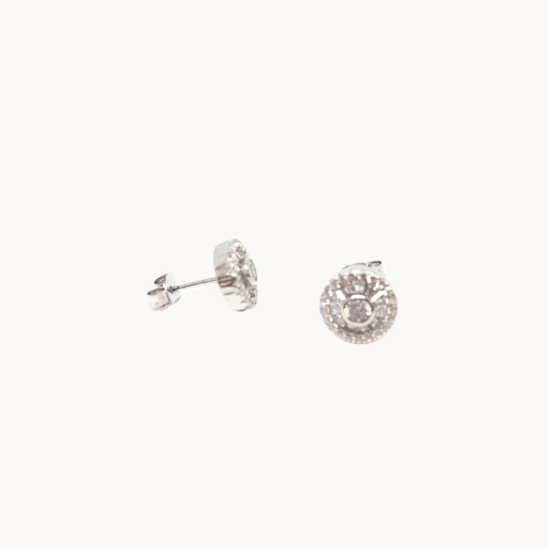 925 Sterling Silver Crystals Stud Earrings Wedding Earrings, Italian Design - Naked Nation UK