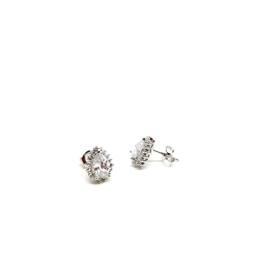 Beautiful Sterling Silver Drop Stud Earrings. Red, Purple and White Available - Naked Nation UK
