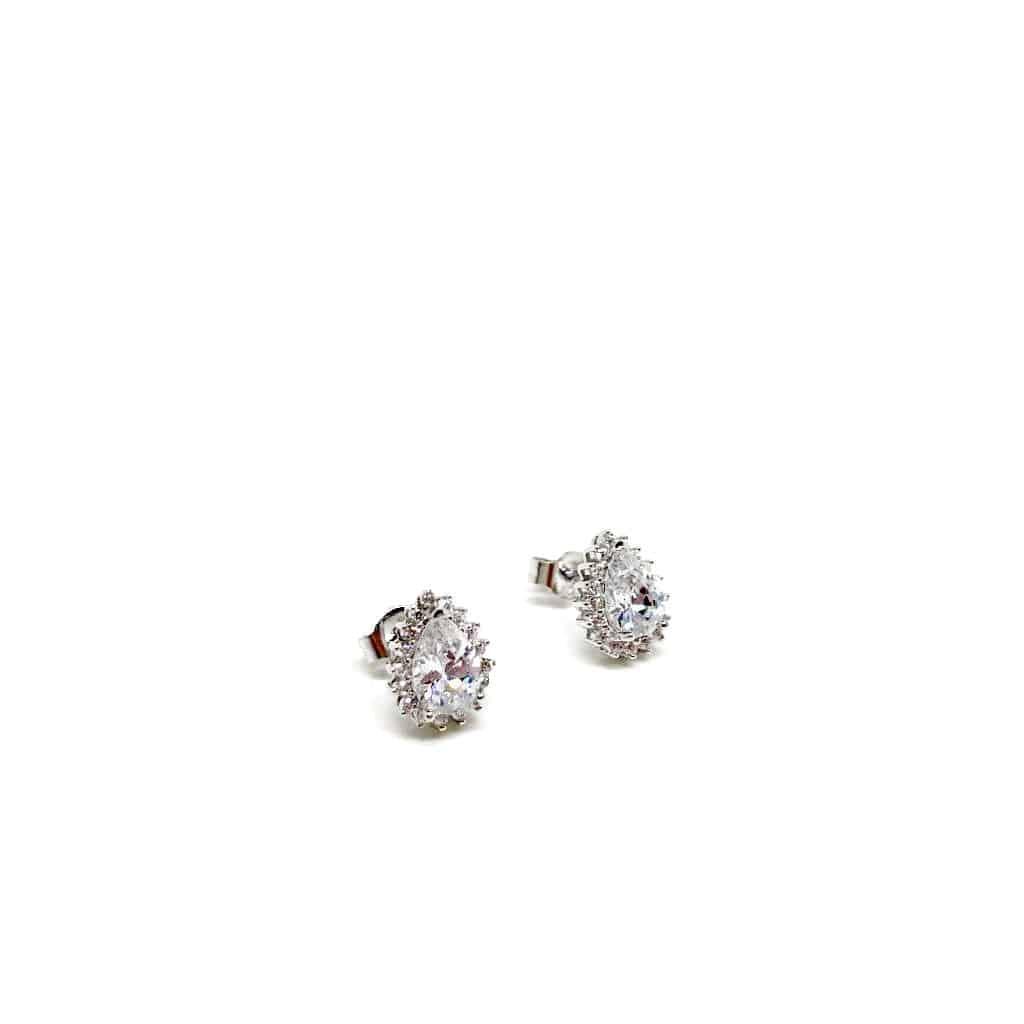 Beautiful Sterling Silver Drop Stud Earrings. Red, Purple and White Available - Naked Nation UK