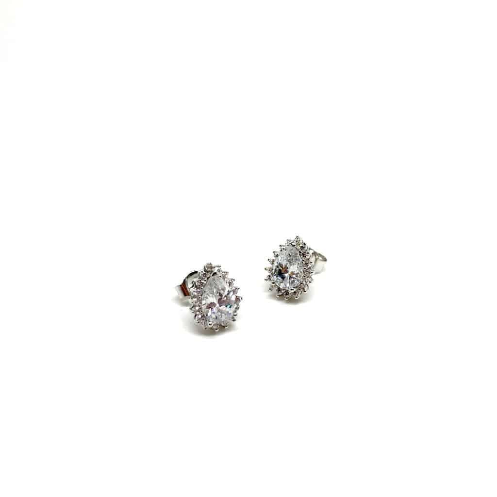Beautiful Sterling Silver Drop Stud Earrings. Red, Purple and White Available - Naked Nation UK