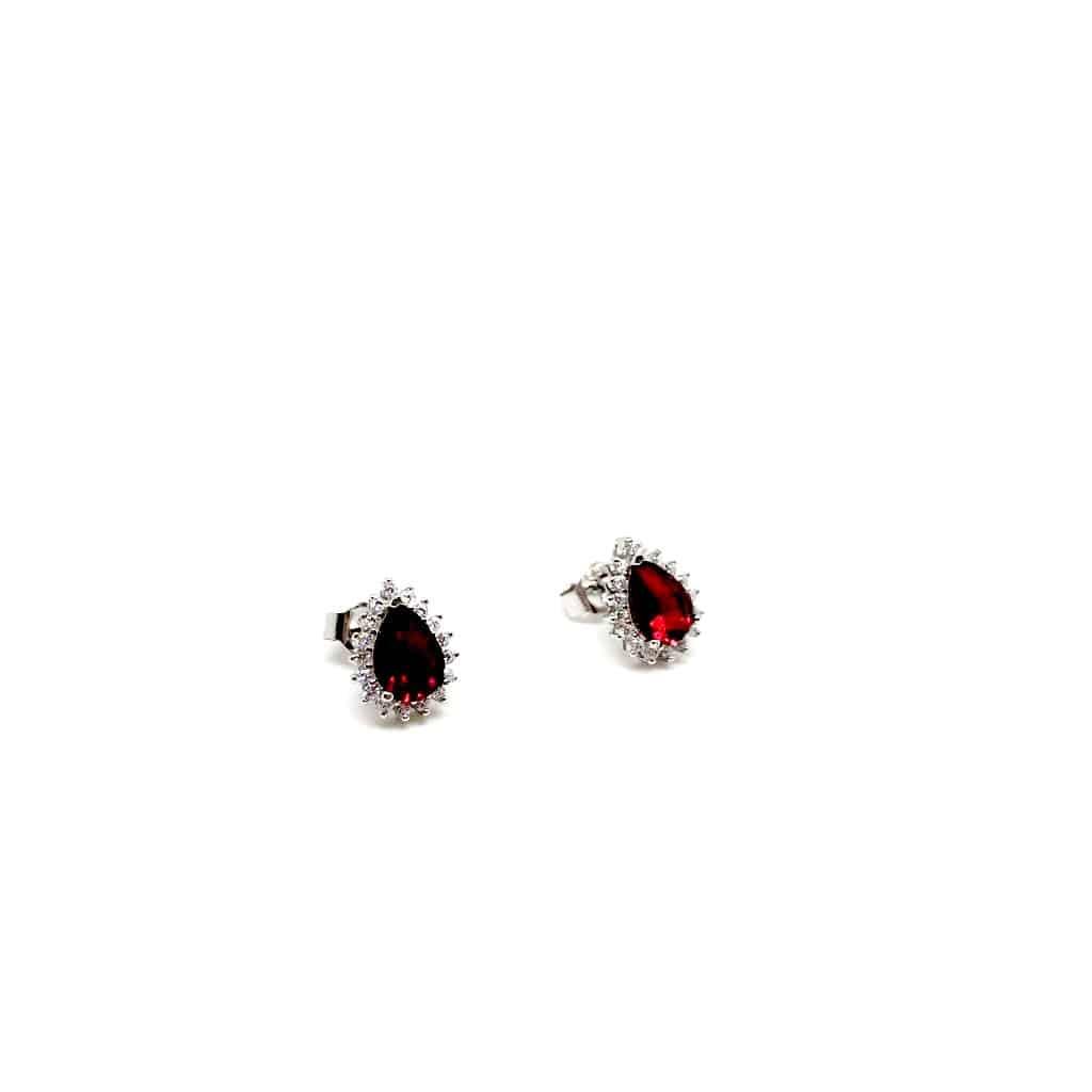 Beautiful Sterling Silver Drop Stud Earrings. Red, Purple and White Available - Naked Nation UK
