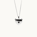 Black Cubic Zirconia Open Heart Pendant Necklace - Naked Nation UK