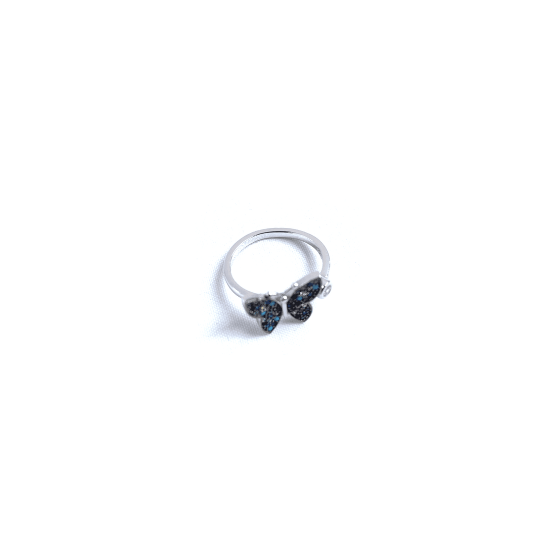 Butterfly Adjustable Ring 925 Sterling Silver with Cubic Zirconia Stones - Naked Nation UK