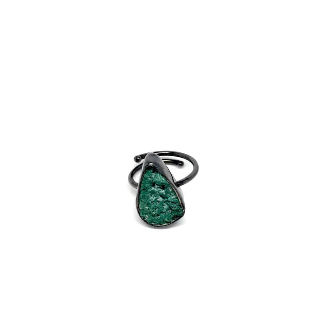 Chrysocolla Gemstone Ring, Adjustable ring for harmony, purification and hope - Naked Nation UK