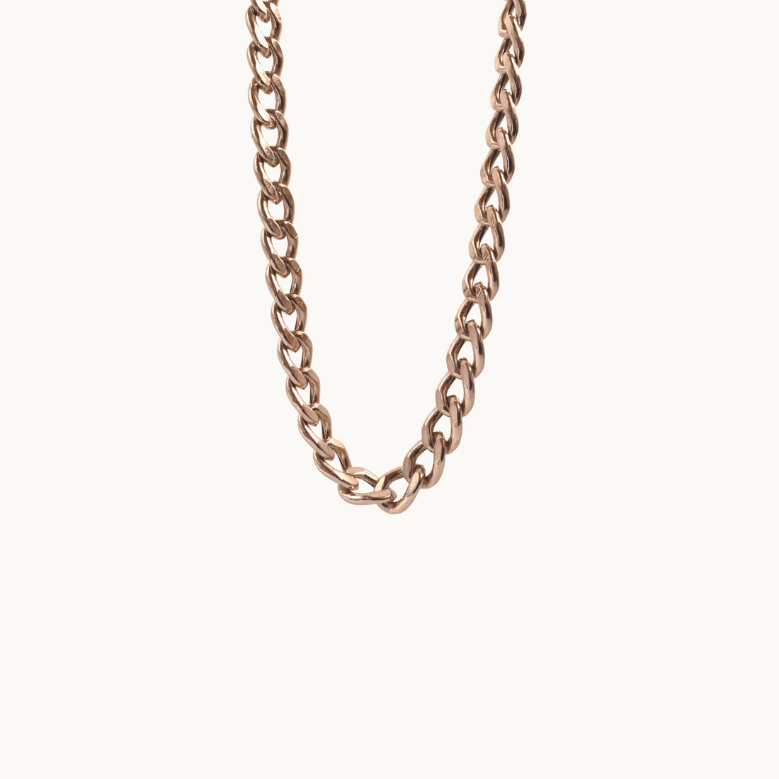 Circular Curb Chain, 925 Sterling Silver Rose Gold Necklace by Naked Nation - Naked Nation UK
