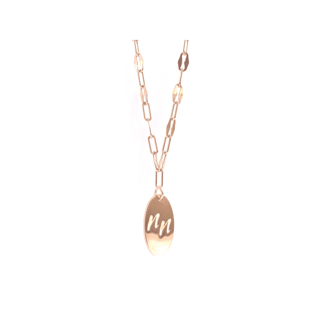 Circular Curb Chain, 925 Sterling Silver Rose Gold Necklace by Naked Nation - Naked Nation UK