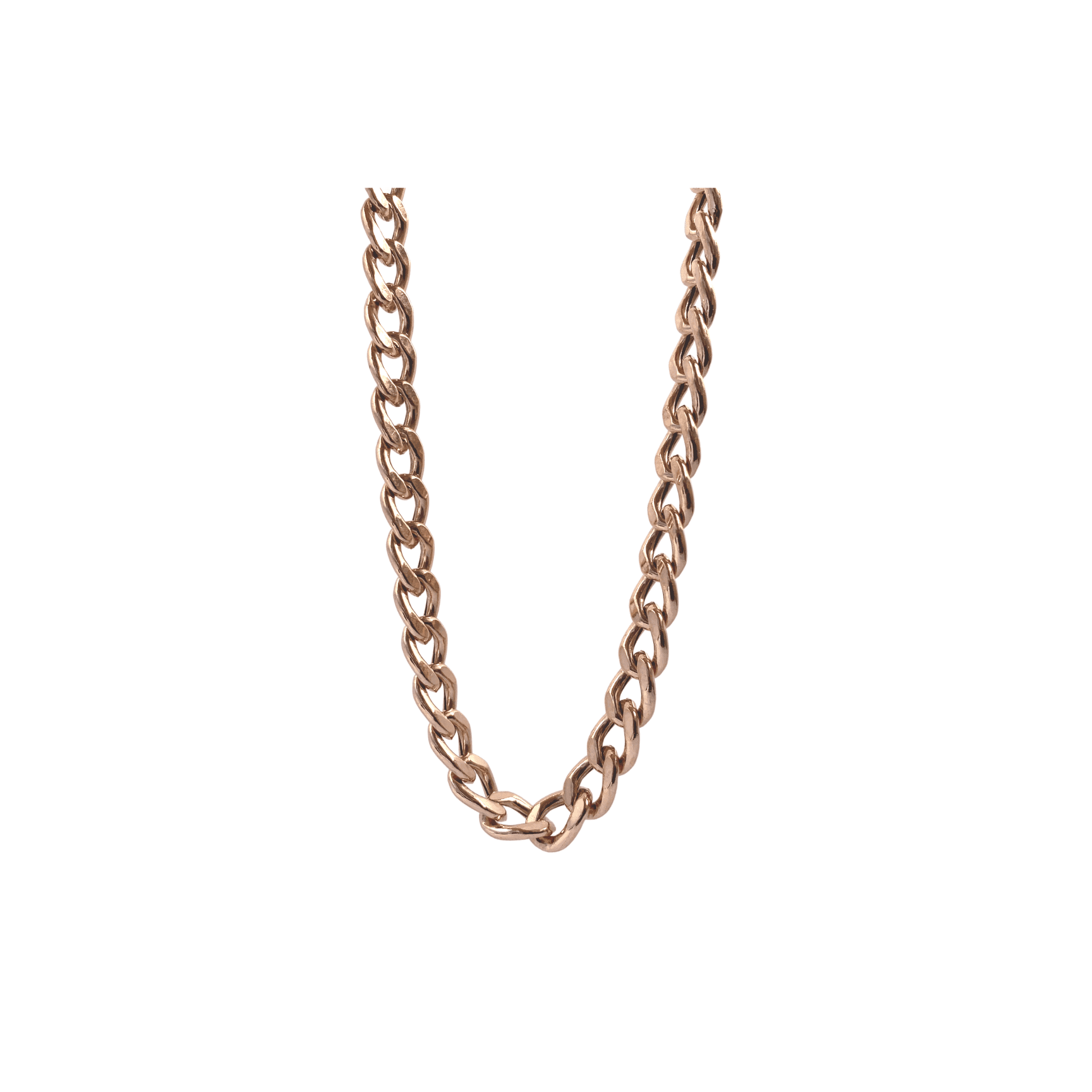 Circular Curb Chain, 925 Sterling Silver Rose Gold Necklace by Naked Nation - Naked Nation UK