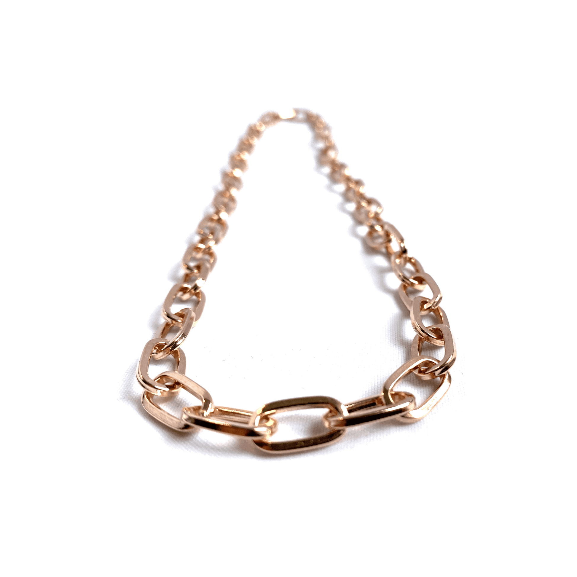 Circular Curb Chain, 925 Sterling Silver Rose Gold Necklace by Naked Nation - Naked Nation UK