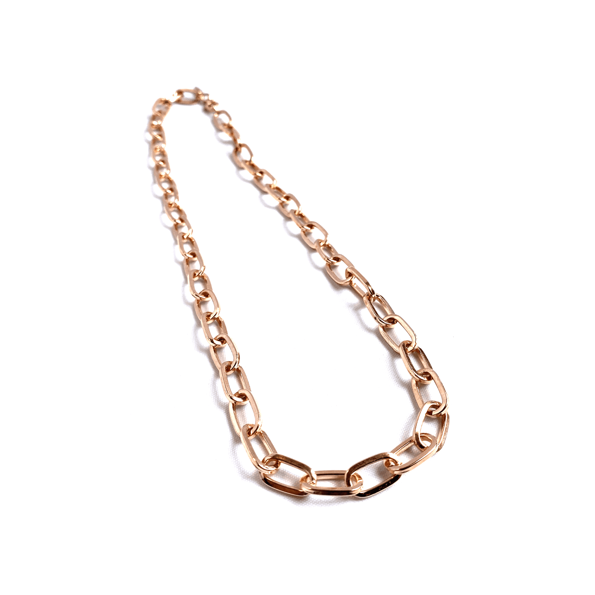 Circular Curb Chain, 925 Sterling Silver Rose Gold Necklace by Naked Nation - Naked Nation UK