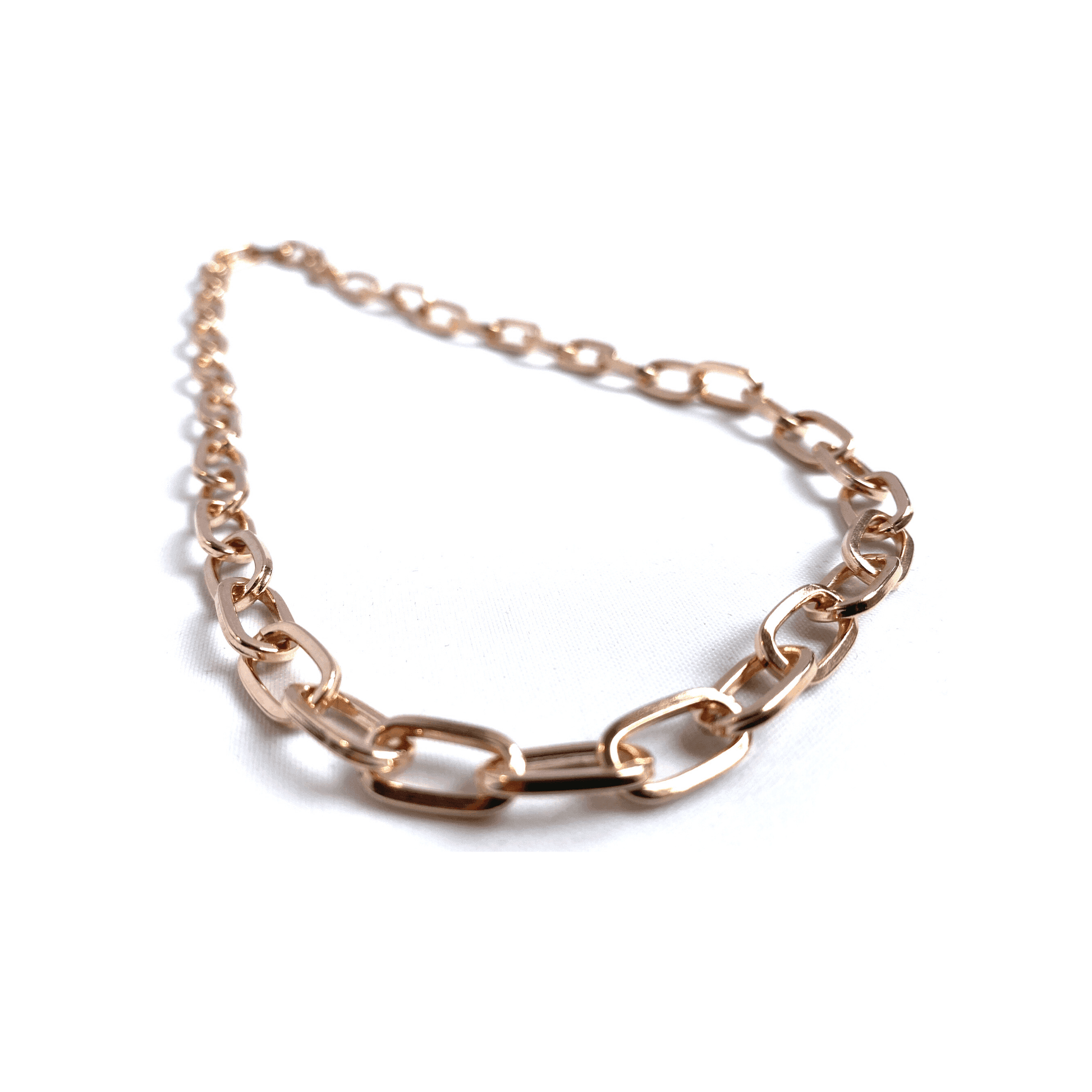 Circular Curb Chain, 925 Sterling Silver Rose Gold Necklace by Naked Nation - Naked Nation UK