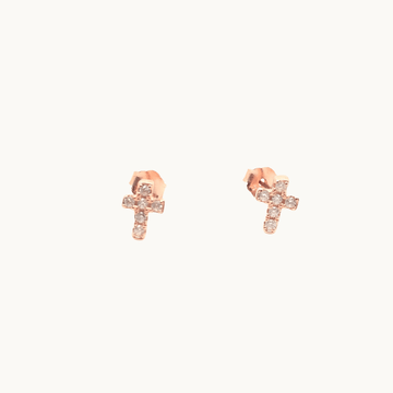 Cross Silver Earrings - Italian stud Earrings for Women, Cross jewellery - Naked Nation UK