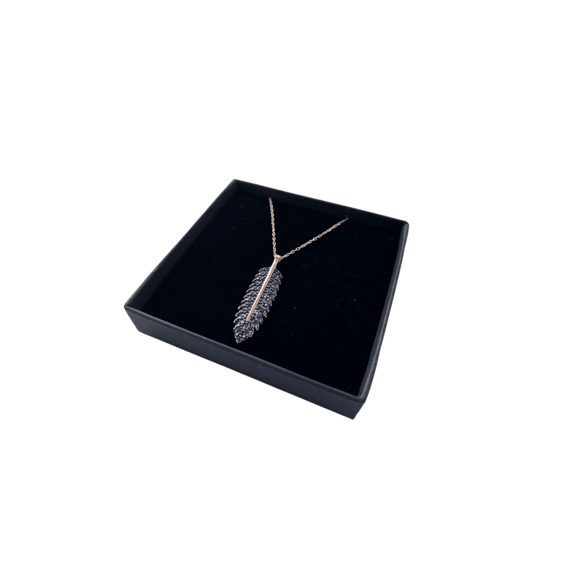 Cubic Zirconia Leaf, 925 Sterling Silver Necklace. Leaf as a Symbol of Fertility and Growth - Naked Nation UK
