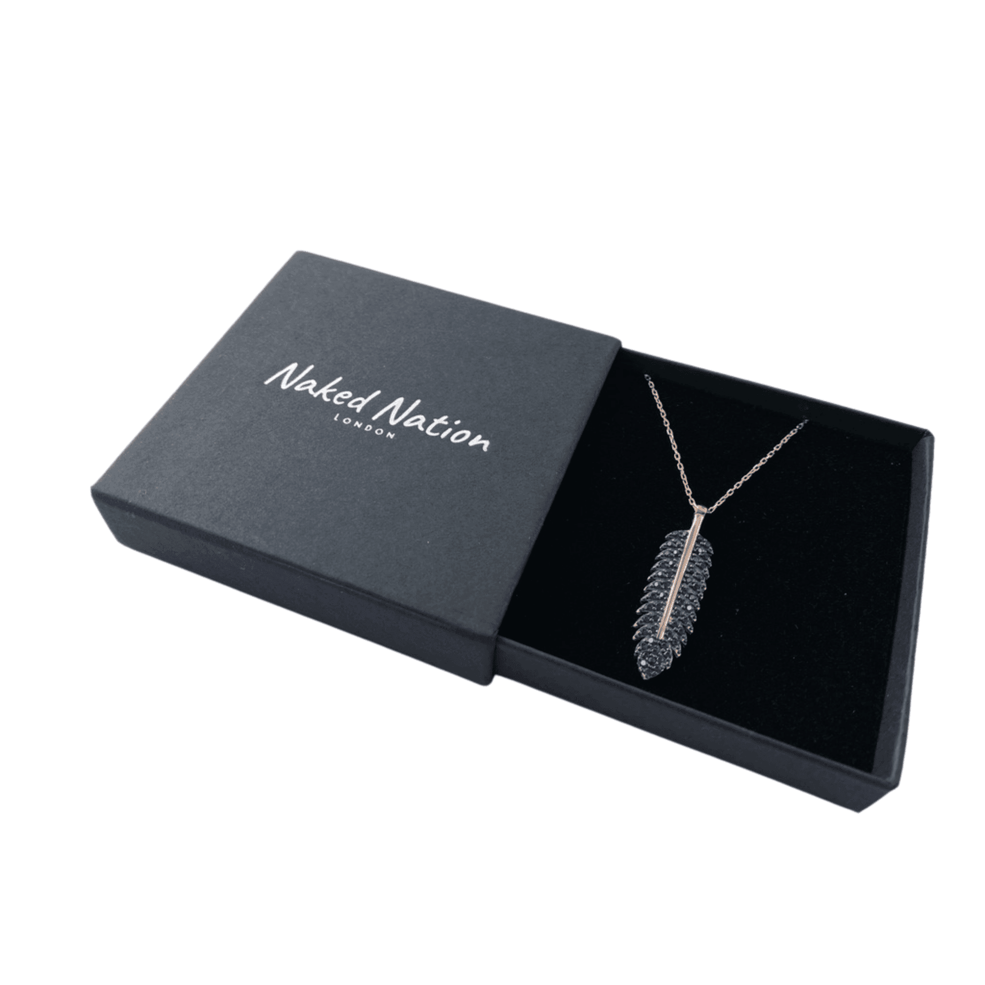Cubic Zirconia Leaf, 925 Sterling Silver Necklace. Leaf as a Symbol of Fertility and Growth - Naked Nation UK