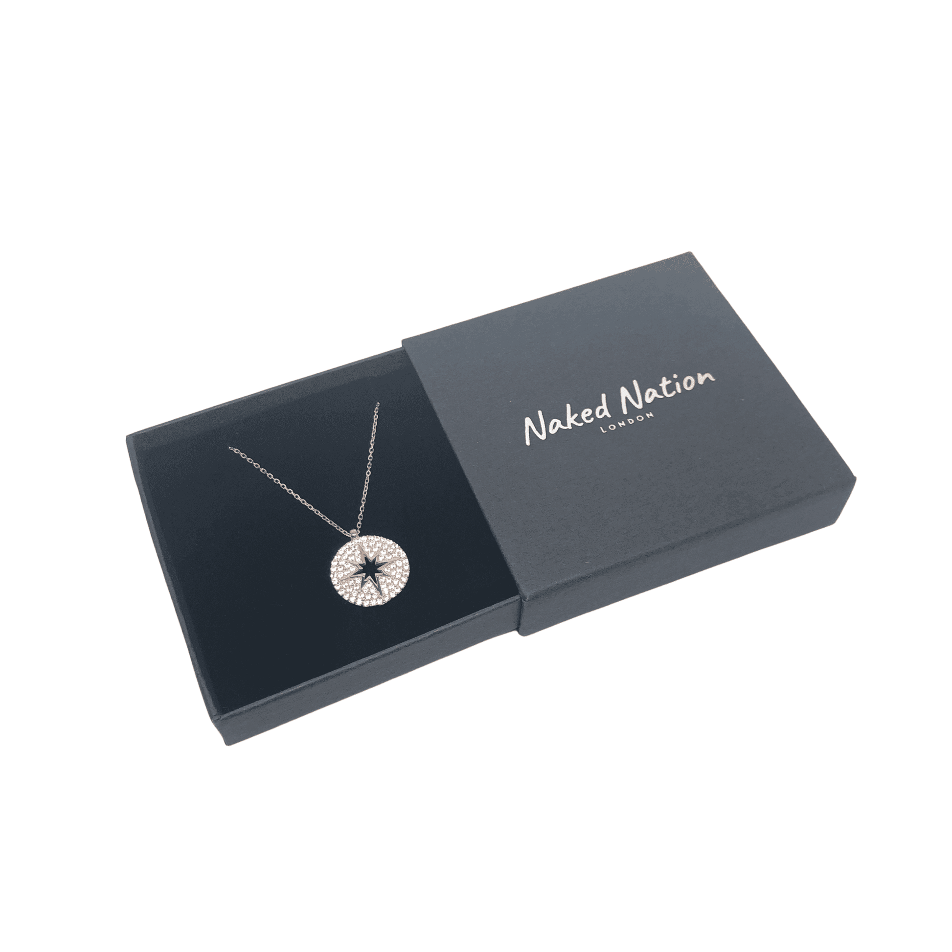 Cubic Zirconia Star Pendant Necklace in Rose Gold, Silver or Black by Naked Nation - Naked Nation UK