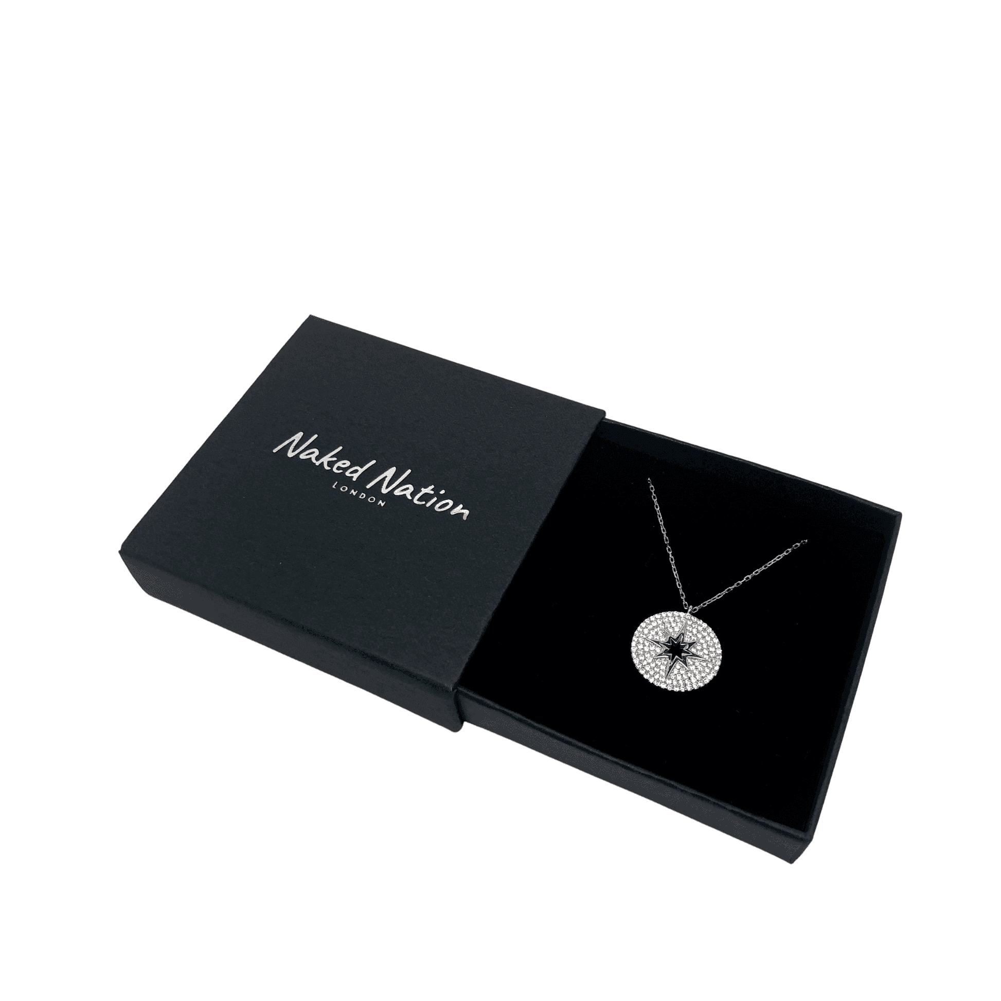 Cubic Zirconia Star Pendant Necklace in Rose Gold, Silver or Black by Naked Nation - Naked Nation UK