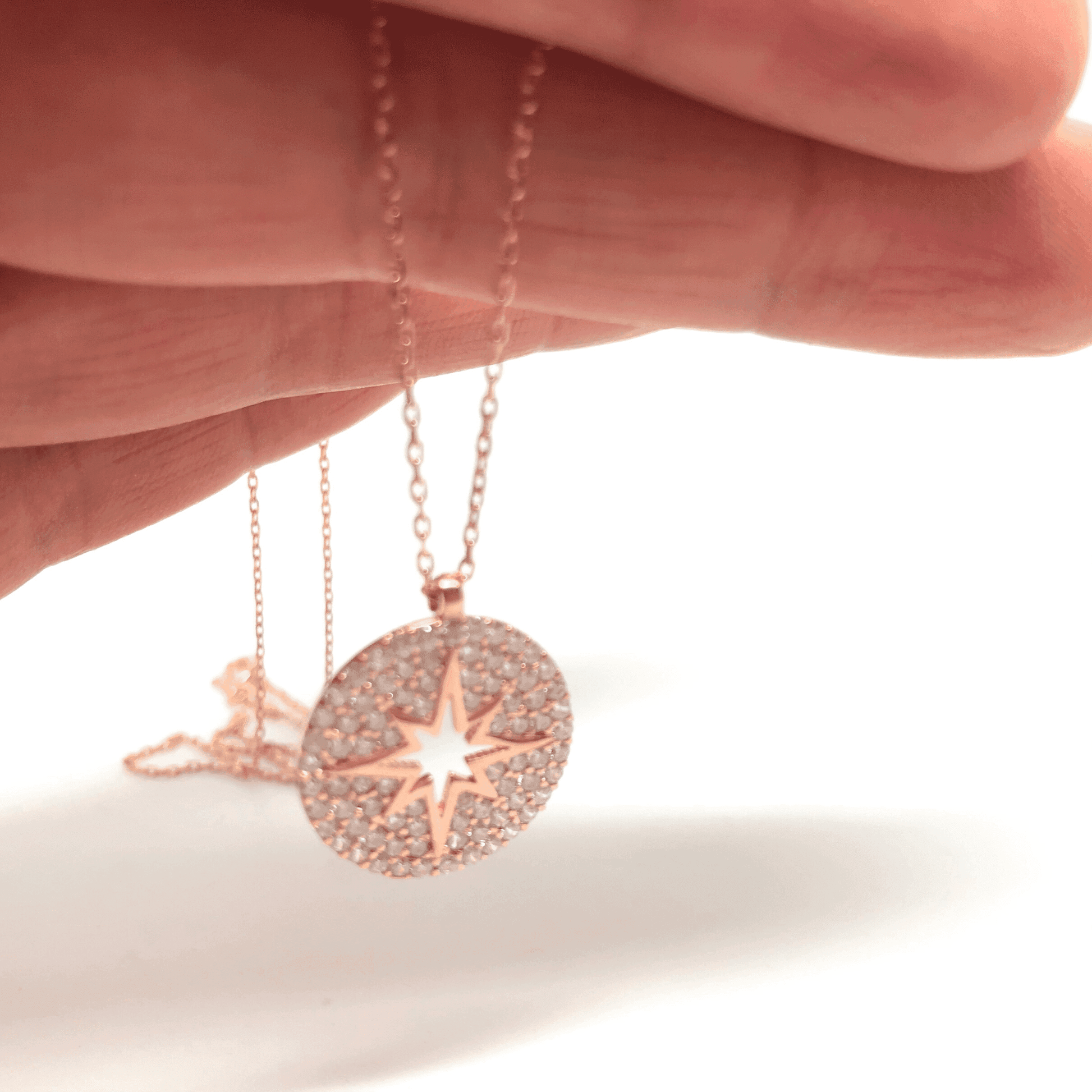 Cubic Zirconia Star Pendant Necklace in Rose Gold, Silver or Black by Naked Nation - Naked Nation UK