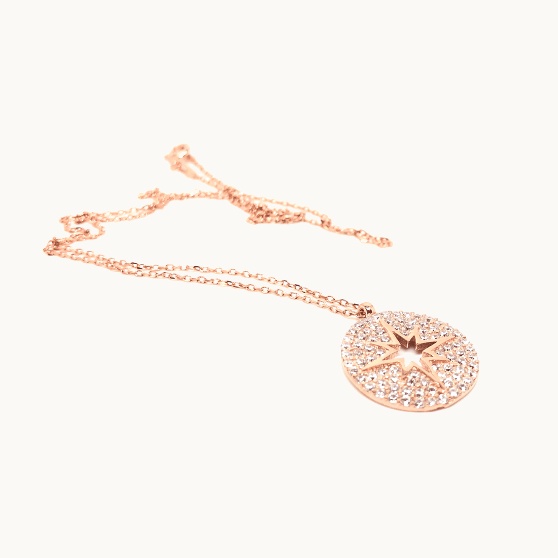 Cubic Zirconia Star Pendant Necklace in Rose Gold, Silver or Black by Naked Nation - Naked Nation UK
