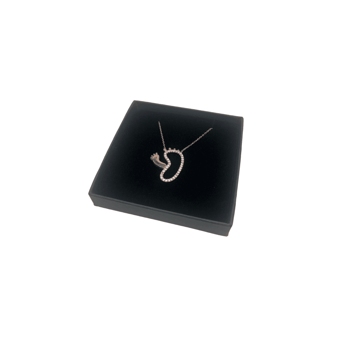 Cubic Zirconia Sterling Silver Baby Feet Necklace by Naked Nation - Naked Nation UK