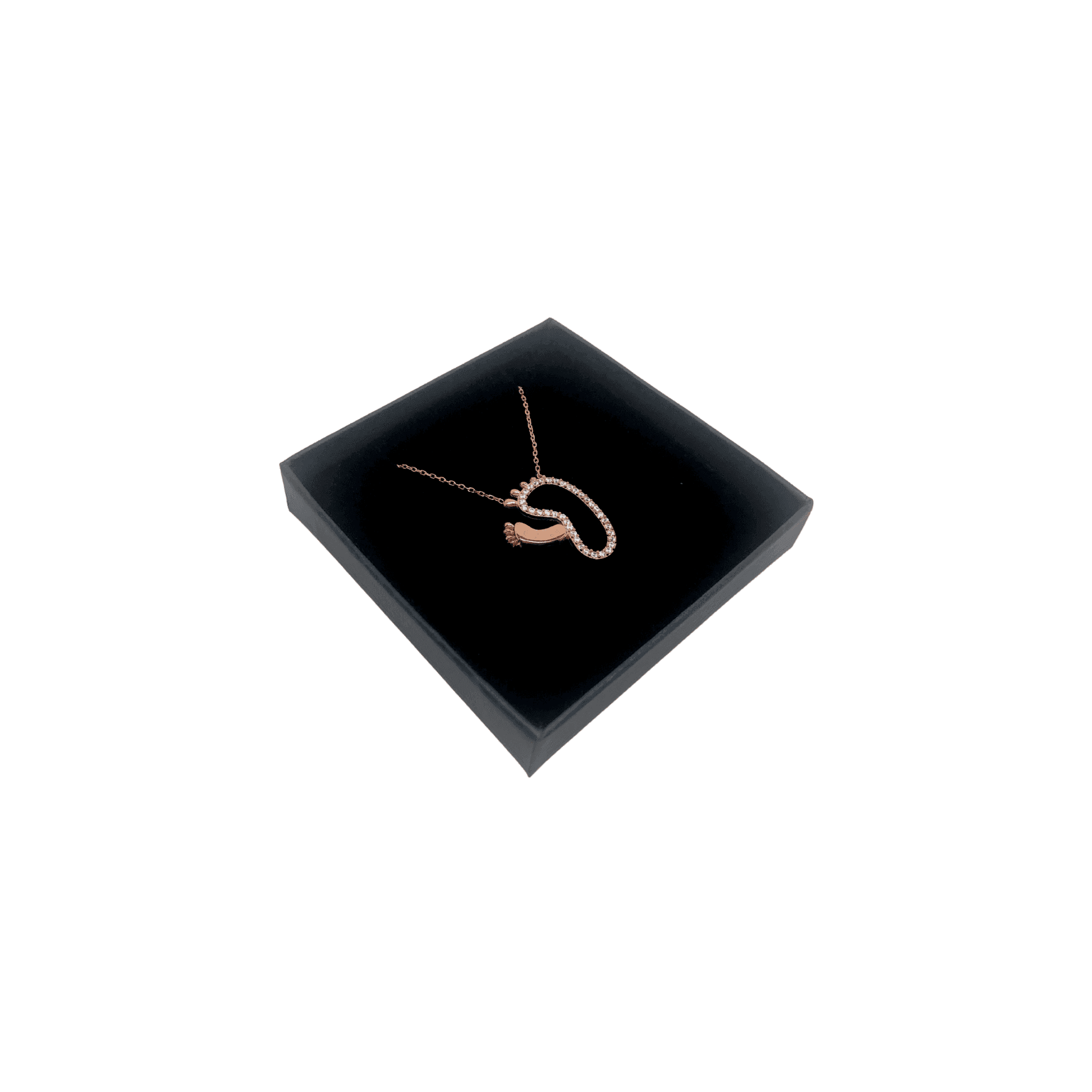 Cubic Zirconia Sterling Silver Baby Feet Necklace by Naked Nation - Naked Nation UK
