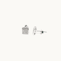 Dainty Sterling Silver and Rose Gold Cubic Zirconia Square Stud Earrings - Naked Nation UK