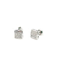 Dainty Sterling Silver and Rose Gold Cubic Zirconia Square Stud Earrings - Naked Nation UK