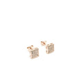 Dainty Sterling Silver and Rose Gold Cubic Zirconia Square Stud Earrings - Naked Nation UK