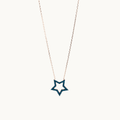 Delicate Blue Stones STAR Pendant 925 Sterling Silver Necklace (Rose Gold & Silver) - Naked Nation UK