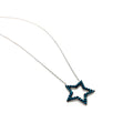Delicate Blue Stones STAR Pendant 925 Sterling Silver Necklace (Rose Gold & Silver) - Naked Nation UK