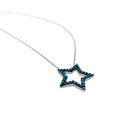 Delicate Blue Stones STAR Pendant 925 Sterling Silver Necklace (Rose Gold & Silver) - Naked Nation UK