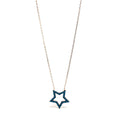 Delicate Blue Stones STAR Pendant 925 Sterling Silver Necklace (Rose Gold & Silver) - Naked Nation UK