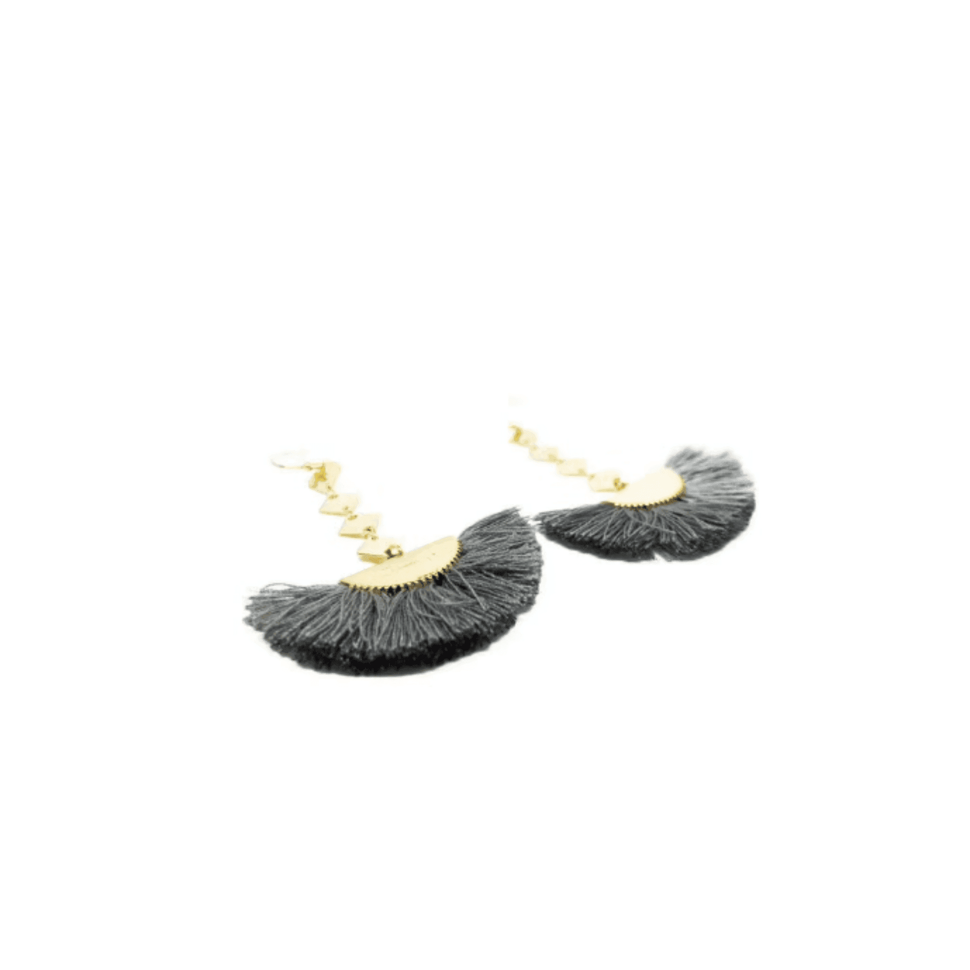 Gold and Grey Tassel Earrings - Naked Nation UK