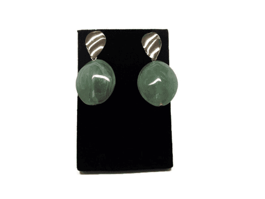 Green stones with Gold dangle earrings. Birthday gifts for women - Naked Nation UK