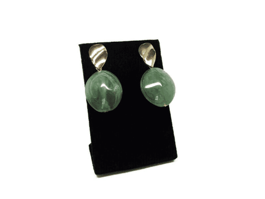 Green stones with Gold dangle earrings. Birthday gifts for women - Naked Nation UK