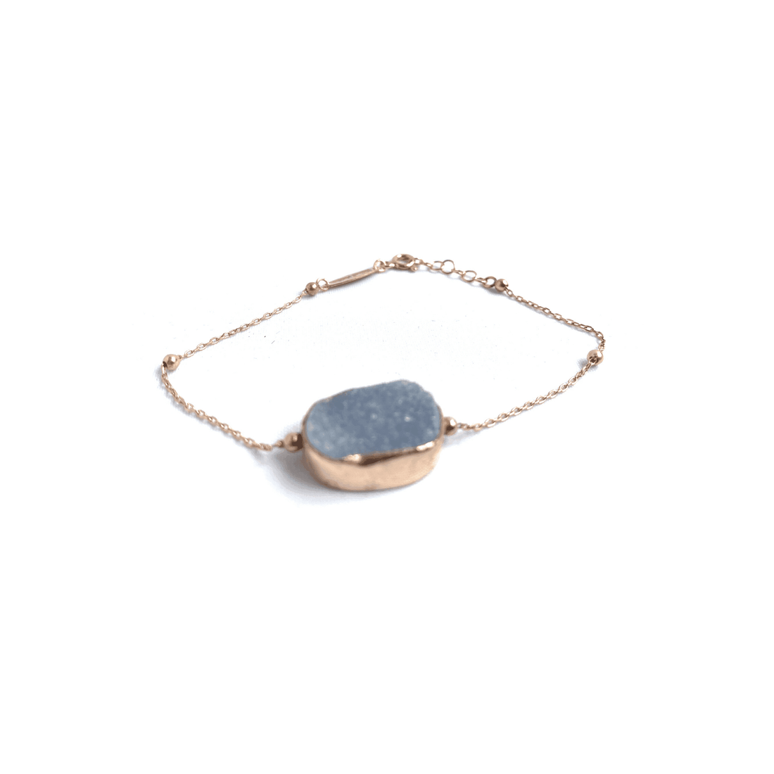 Handmade Chalcedony geometric Gemstone 925 Sterling Silver Bracelet - Naked Nation UK