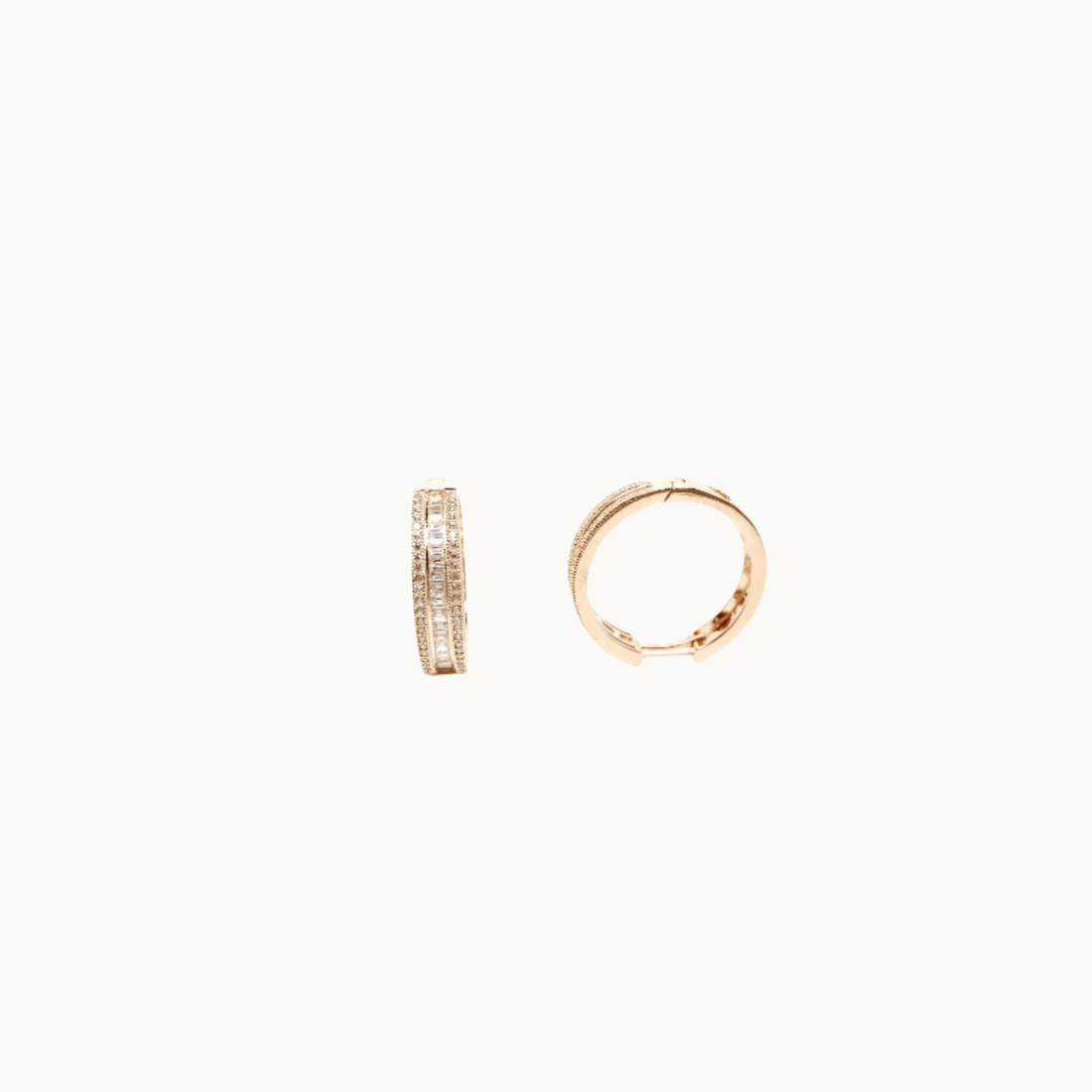 Italian Hoop Cubic Zirconia Earrings - Naked Nation UK