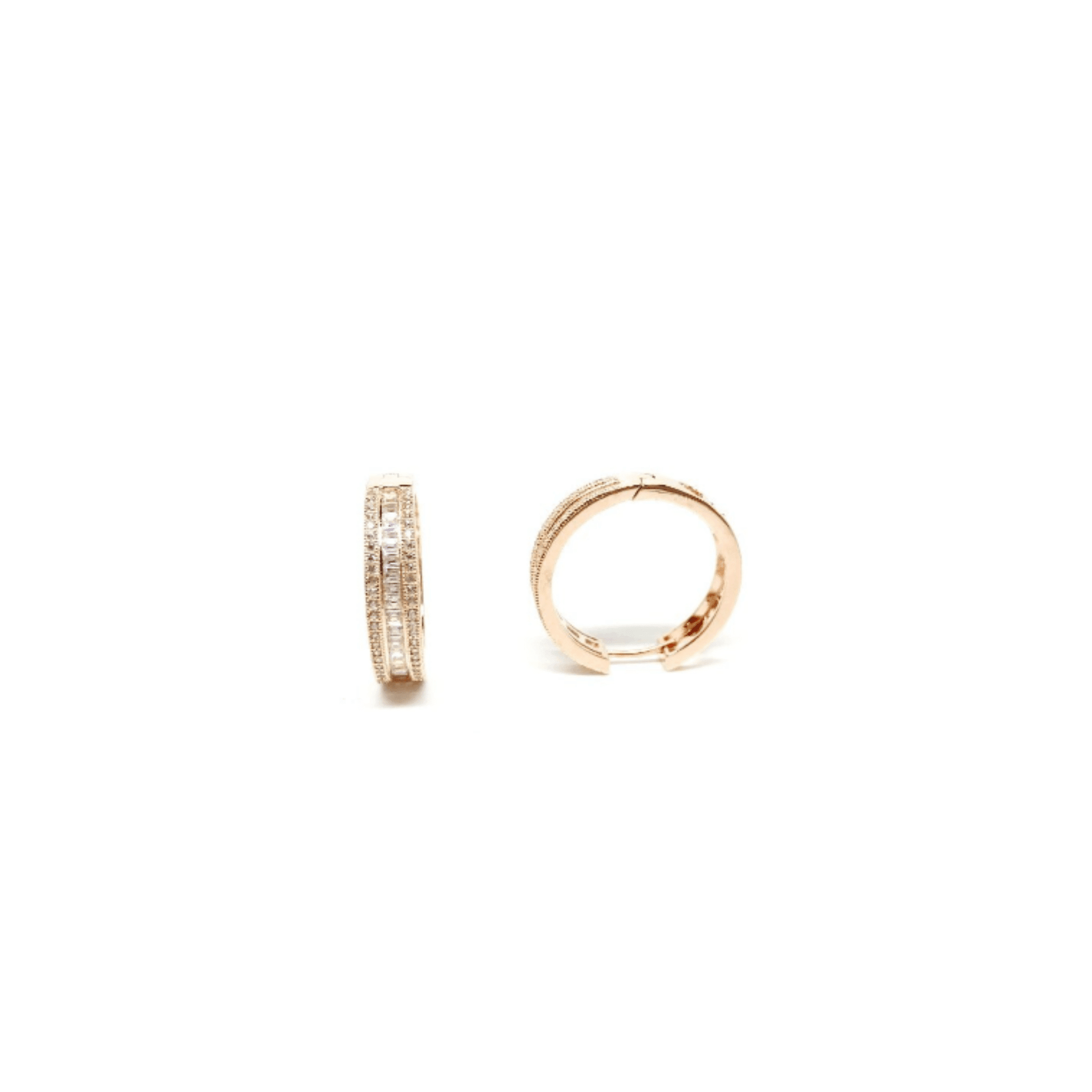 Italian Hoop Cubic Zirconia Earrings - Naked Nation UK