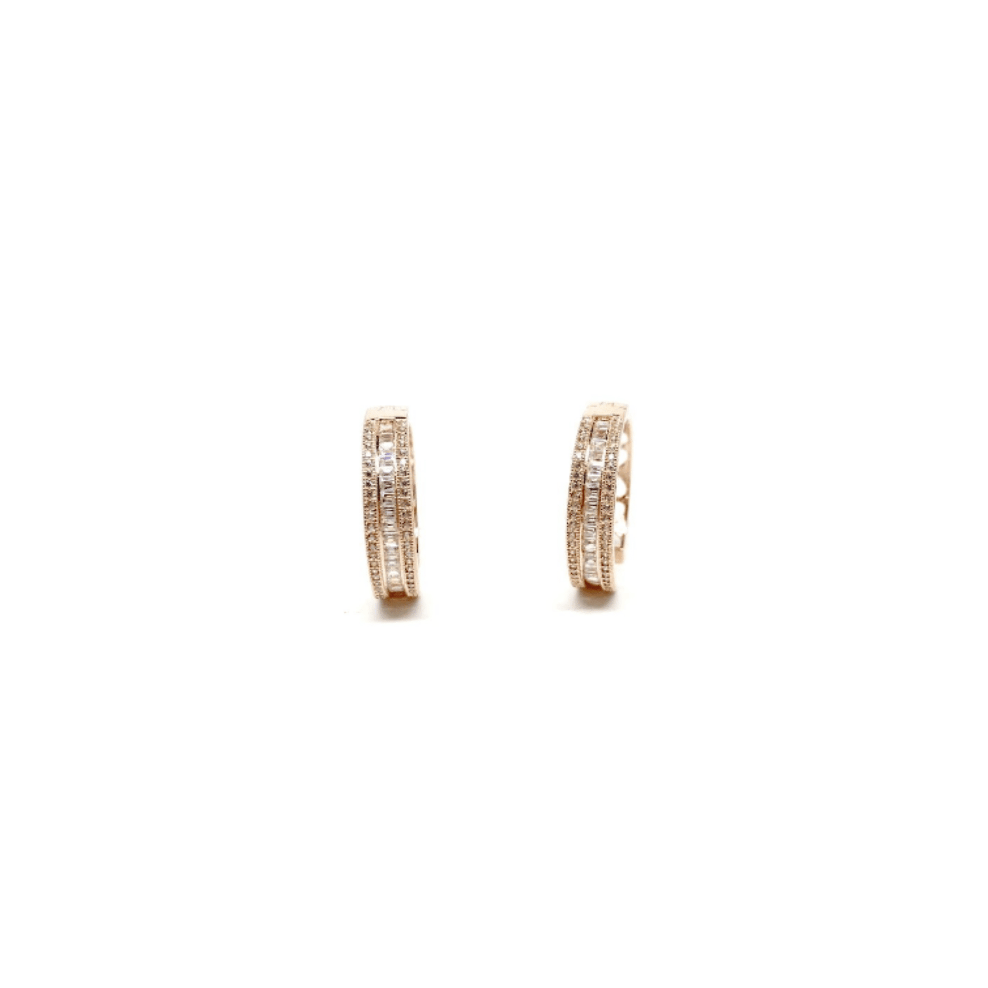 Italian Hoop Cubic Zirconia Earrings - Naked Nation UK