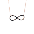 Italian Sterling Silver Infinity Necklace in Rose Gold and Black Stones - Naked Nation UK