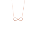 Italian Sterling Silver Infinity Necklace in Rose Gold and Crystals - Naked Nation UK