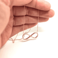 Italian Sterling Silver Infinity Necklace in Rose Gold and Crystals - Naked Nation UK