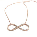 Italian Sterling Silver Infinity Necklace in Rose Gold and Crystals - Naked Nation UK