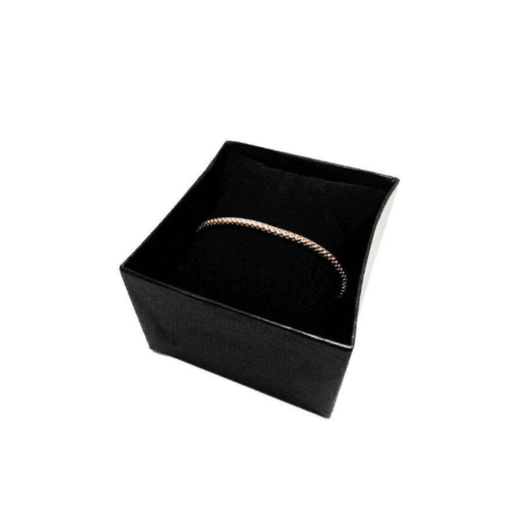 Italian Sterling Silver Rose Gold and Gold Stretch Bracelet - Naked Nation UK