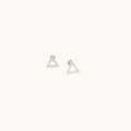 Italian Sterling Silver Triangle Stud Earrings - Naked Nation UK