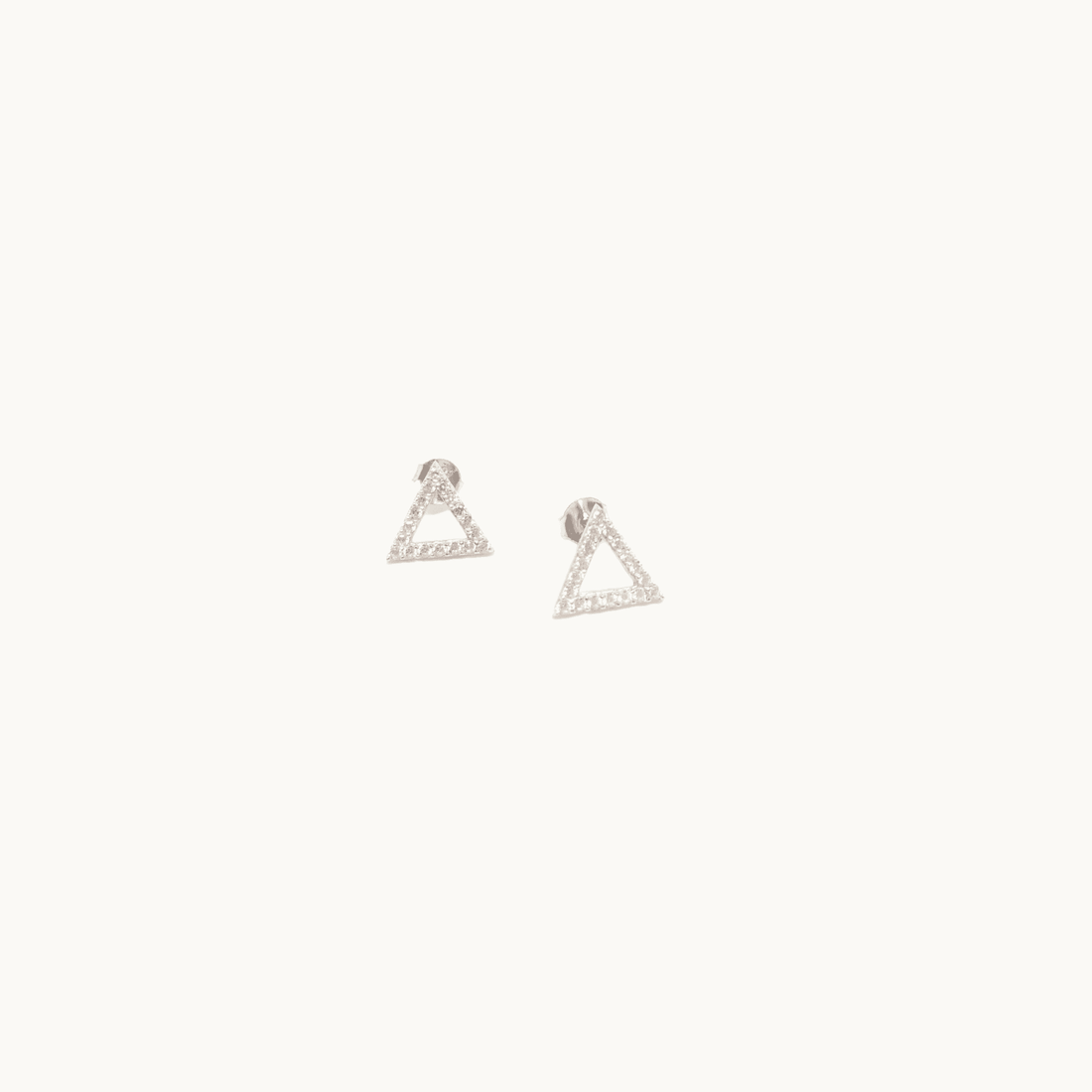 Italian Sterling Silver Triangle Stud Earrings - Naked Nation UK