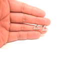 Italian Sterling Silver Triangle Stud Earrings - Naked Nation UK