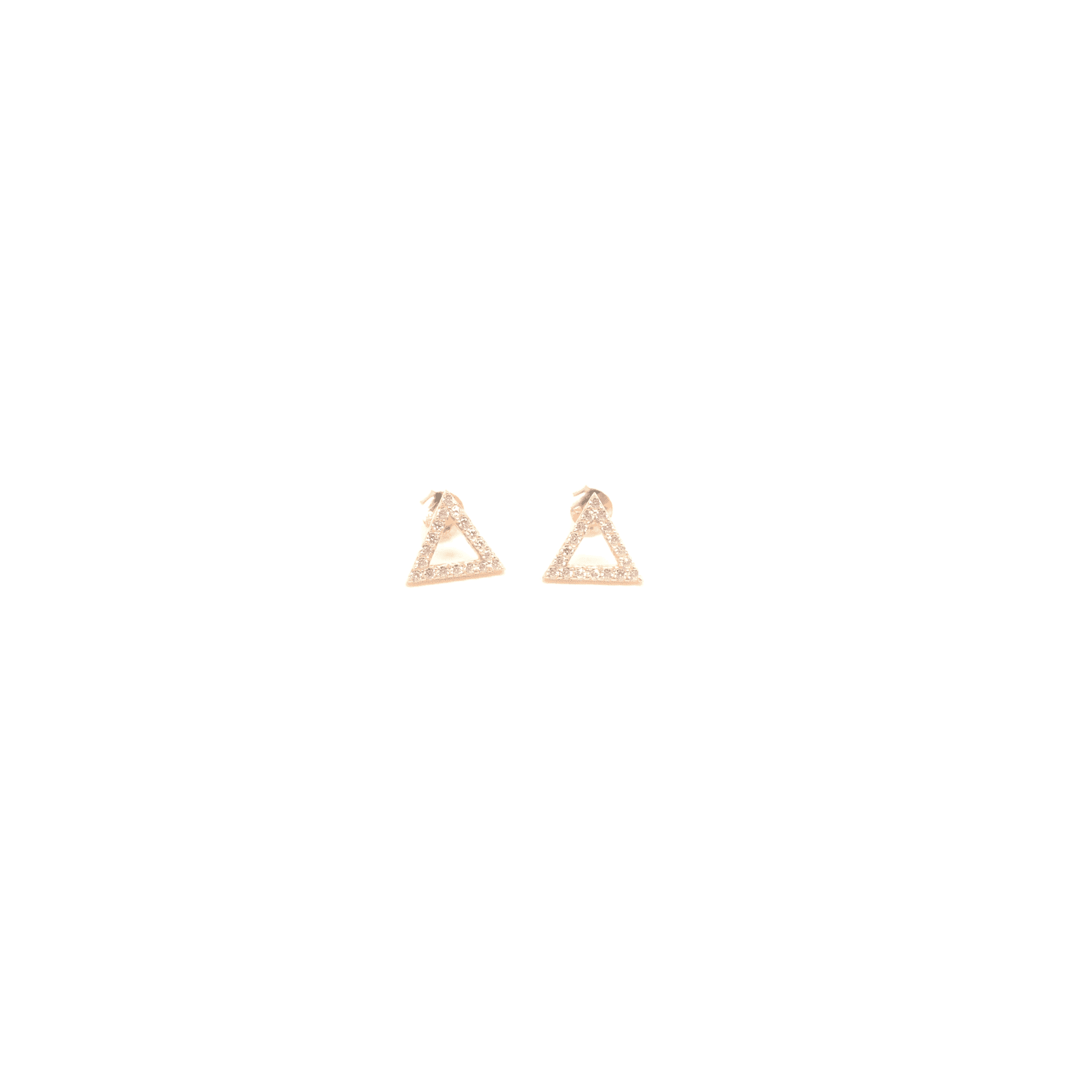 Italian Sterling Silver Triangle Stud Earrings - Naked Nation UK