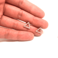 Italian Sterling Silver Triangle Stud Earrings - Naked Nation UK