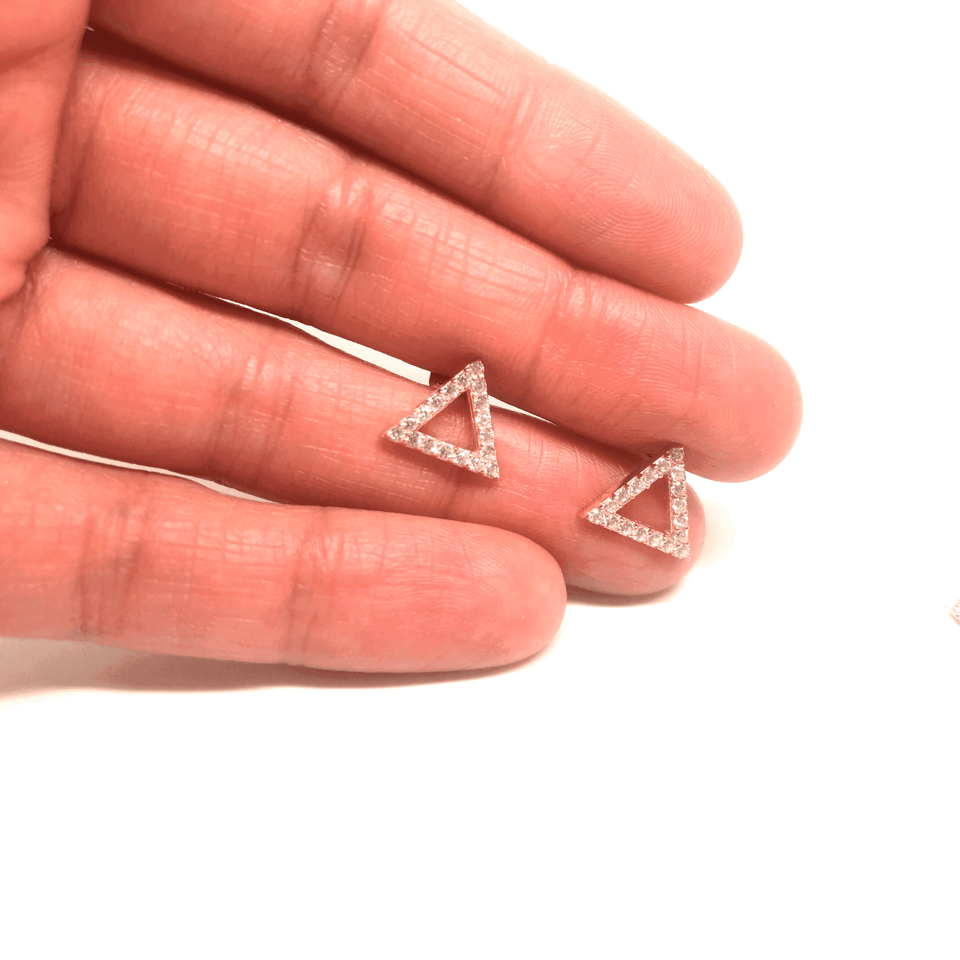 Italian Sterling Silver Triangle Stud Earrings - Naked Nation UK
