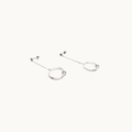 Long 925 Sterling Silver Earrings with Ring and Crystals - Naked Nation UK