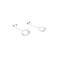 Long 925 Sterling Silver Earrings with Ring and Crystals - Naked Nation UK